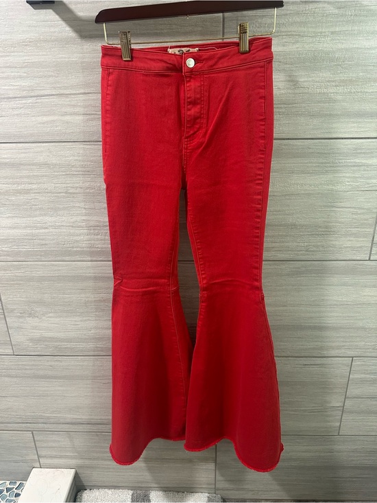 Free People Denim - Free People Red Float on Flare bellbottom jeans